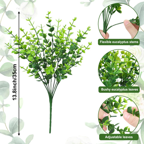 Bassion eucalyptus stems close-up reveals realistic texture.