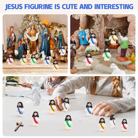 basuwu 215pcs Little Jesus figures ideal for baptism gifts and religious party favors.