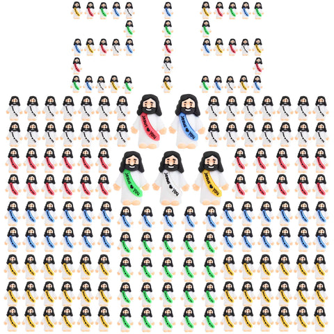 basuwu 215pcs Little Jesus figures in green, perfect for Easter eggs and inspirational keepsakes.