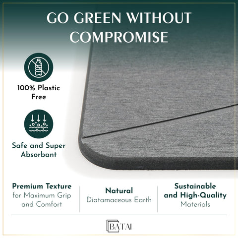Batai diatomite detail emphasizes fast drying and absorbent surface.