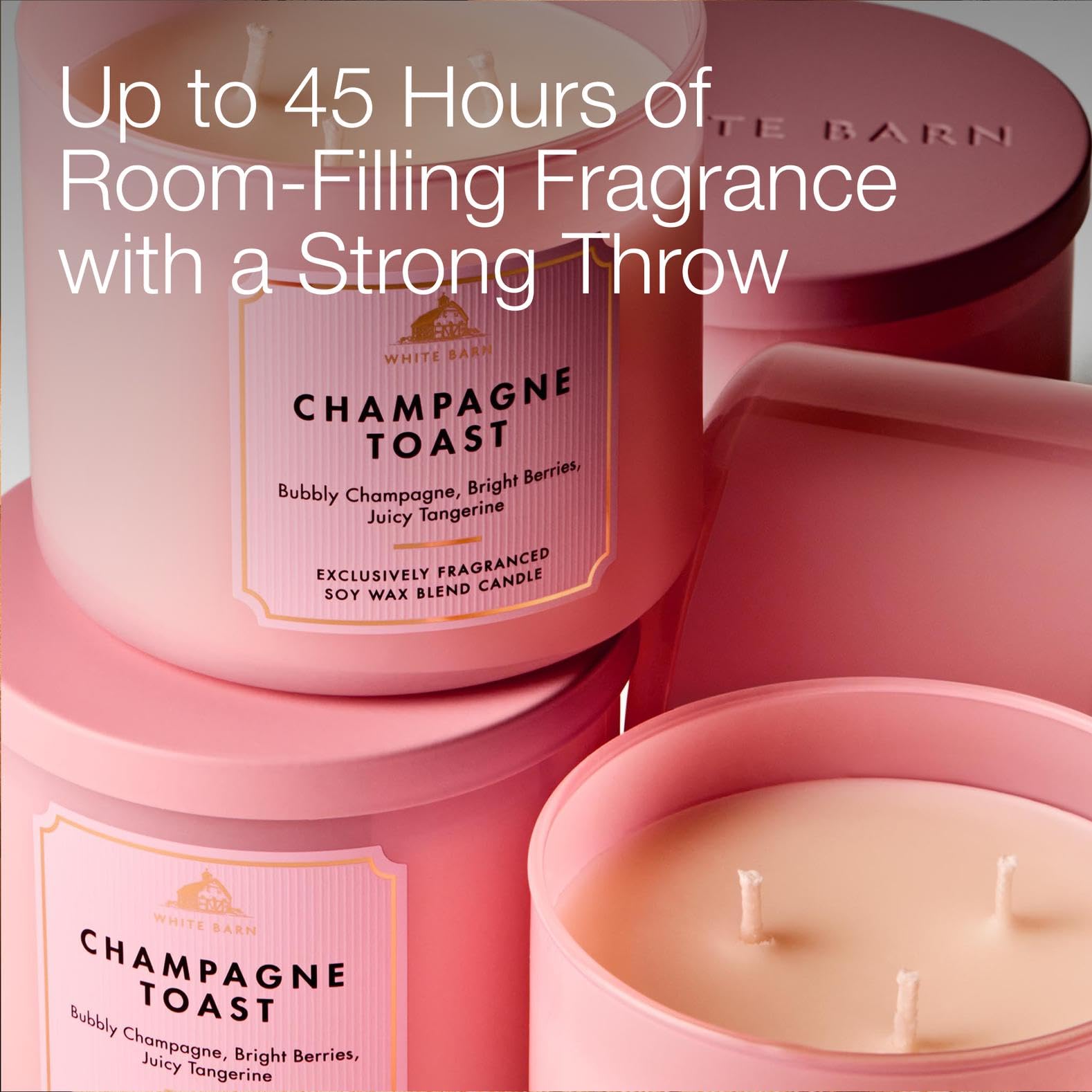 Fragrance notes of Champagne Toast hint at berries and tangerine