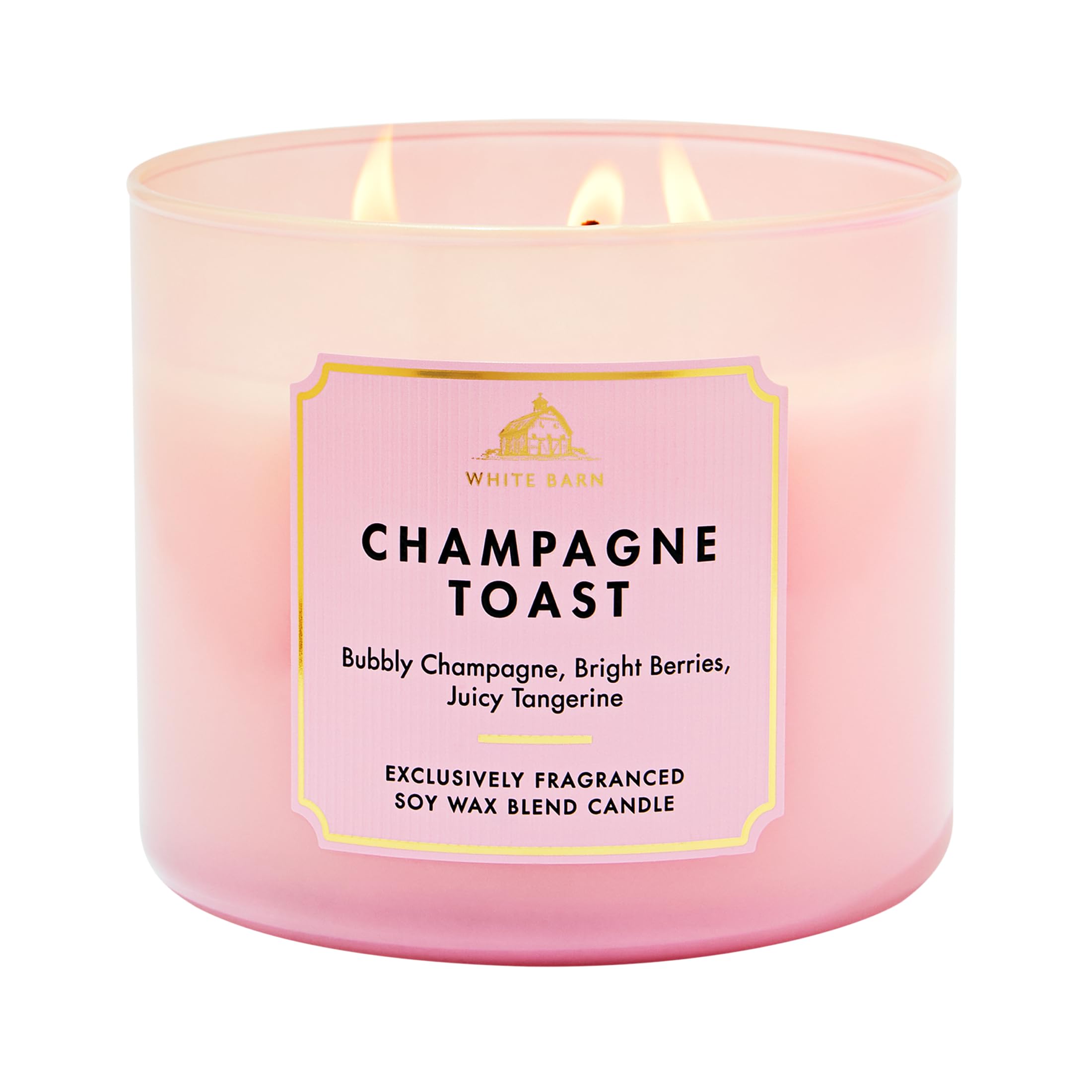 Bath & Body Works Champagne Toast jar front with triple-wick design for a strong aroma