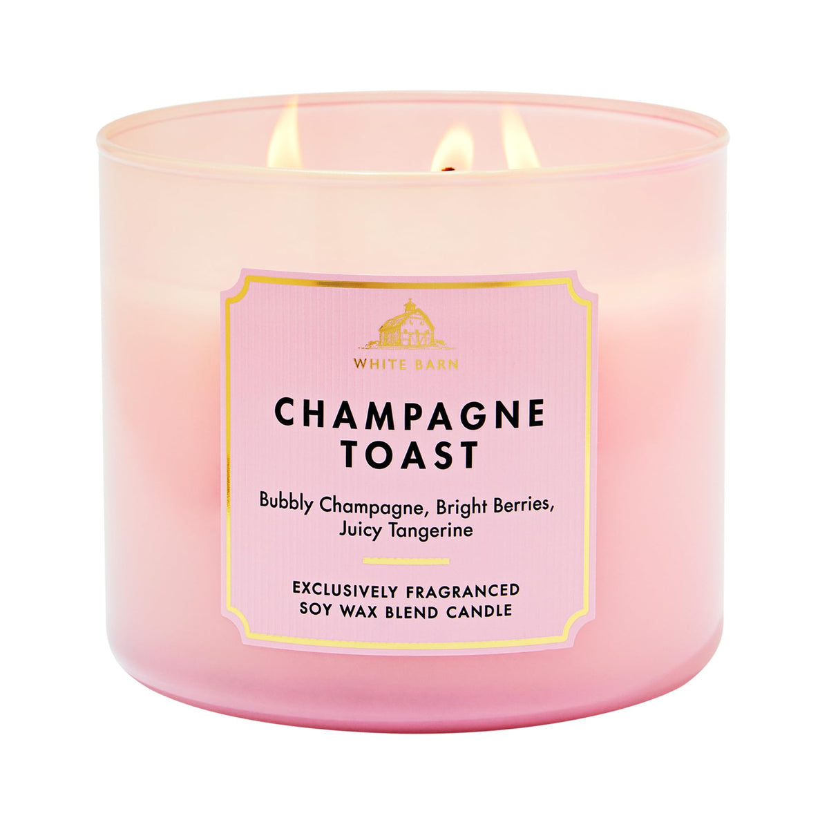 Bath & Body Works Champagne Toast jar front with triple-wick design for a strong aroma