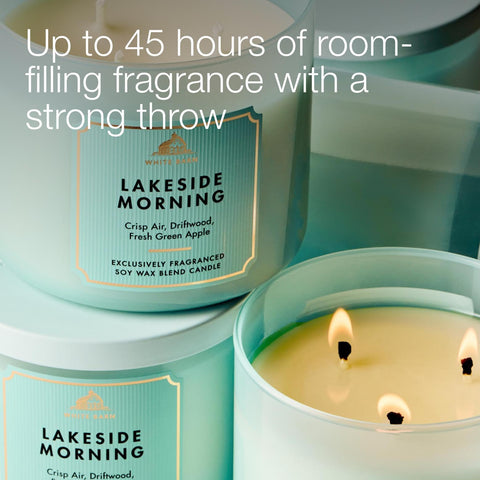 Bath & Body Works Lakeside Morning jar embellishment highlights stylish home decor.