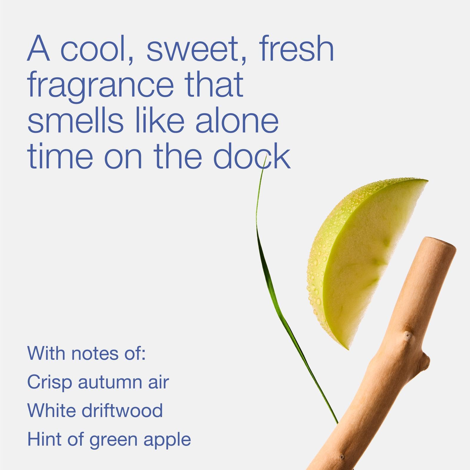Bath & Body Works Lakeside Morning soy blend wax delivers clean, long-lasting fragrance.