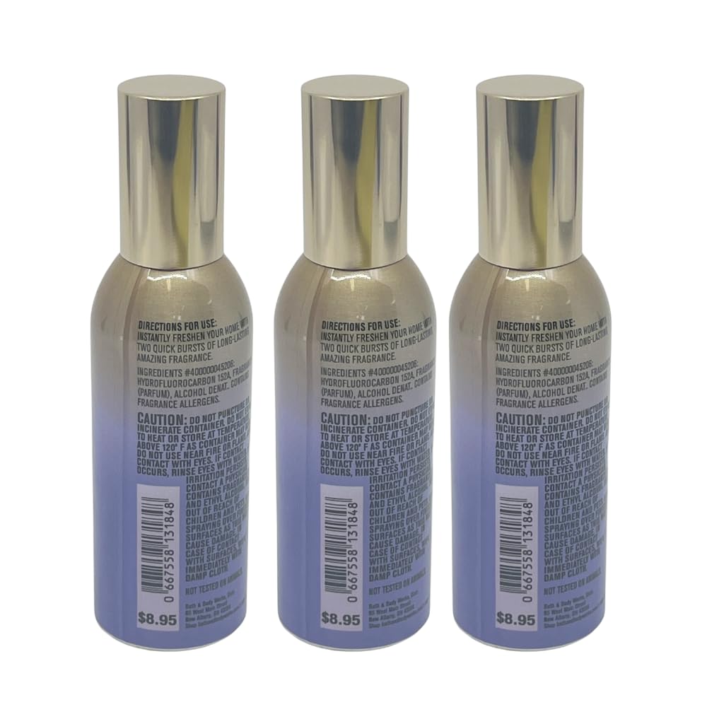 Closeup of Bath & Body Works Linen and Lavender spray mist for quick scent refresh