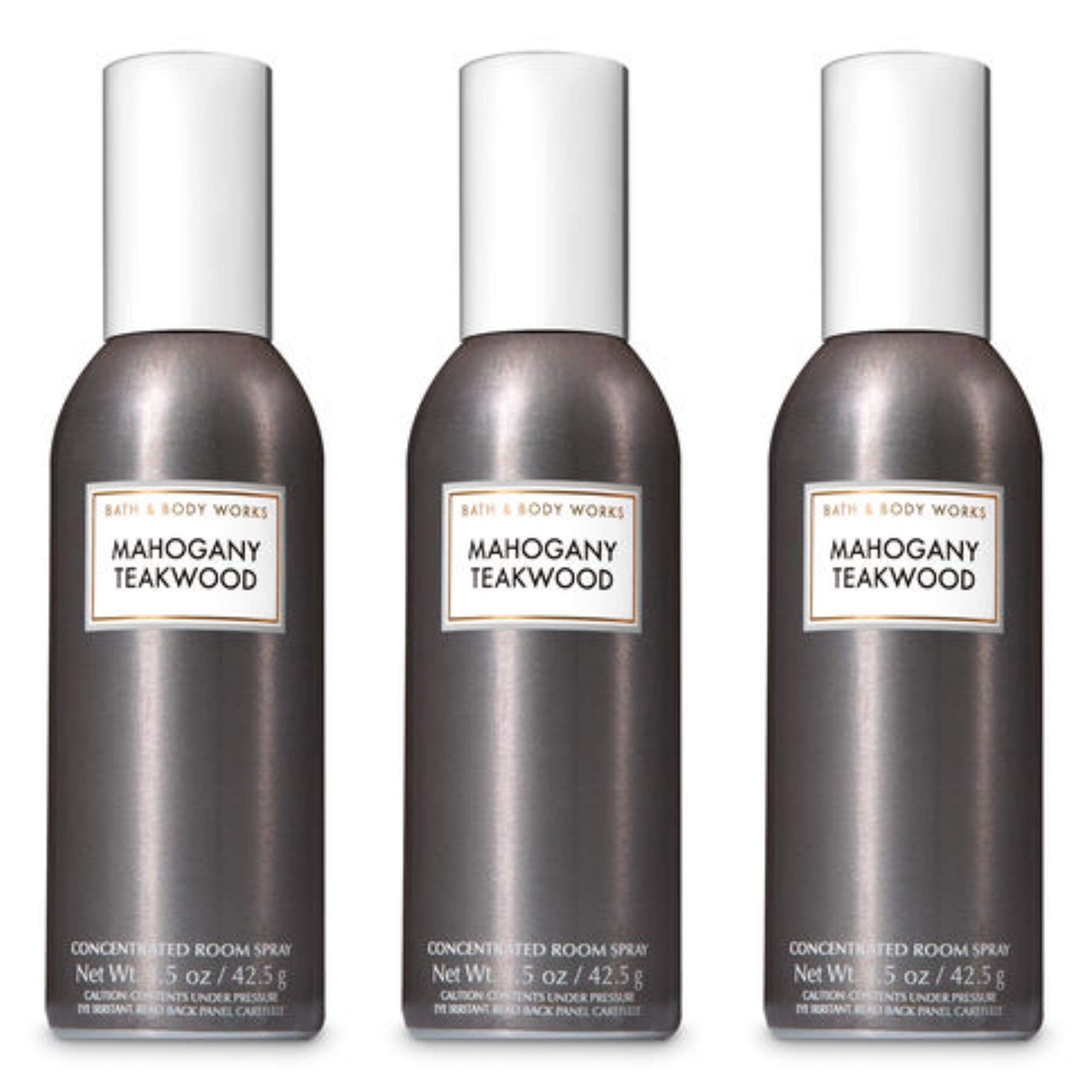Bath & Body Works Mahogany Teakwood room spray, three-pack for quick room refresh.