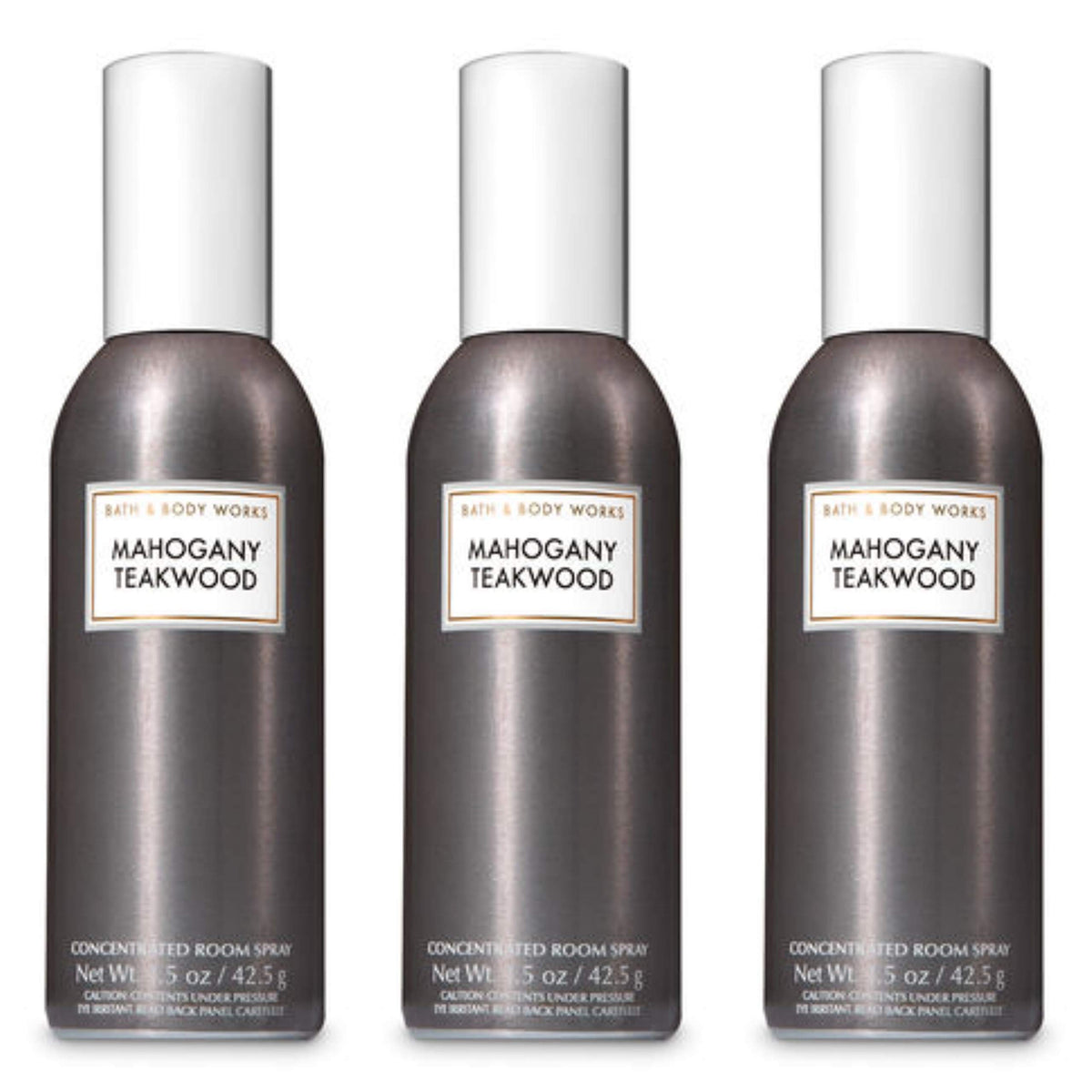 Bath & Body Works Mahogany Teakwood room spray, three-pack for quick room refresh.