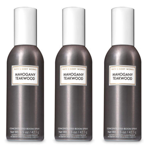 Bath & Body Works Mahogany Teakwood room spray, three-pack for quick room refresh.