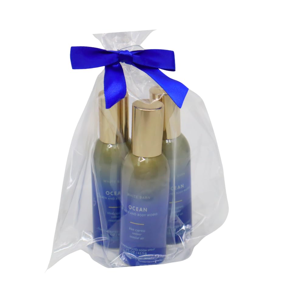 Bath & Body Works Ocean room spray bottle close-up showing label
