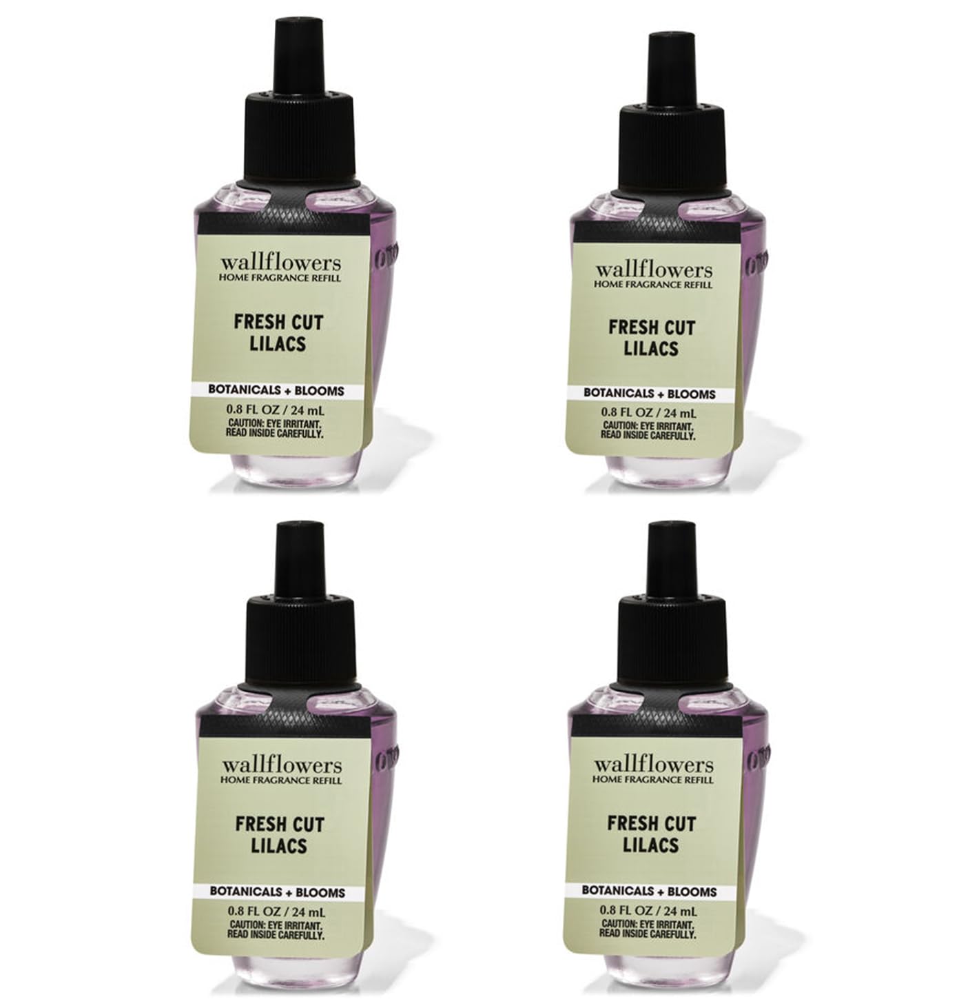 Bath and Body Works Wallflowers refill in Fresh Cut Lilacs fragrance provides ambient home scent.