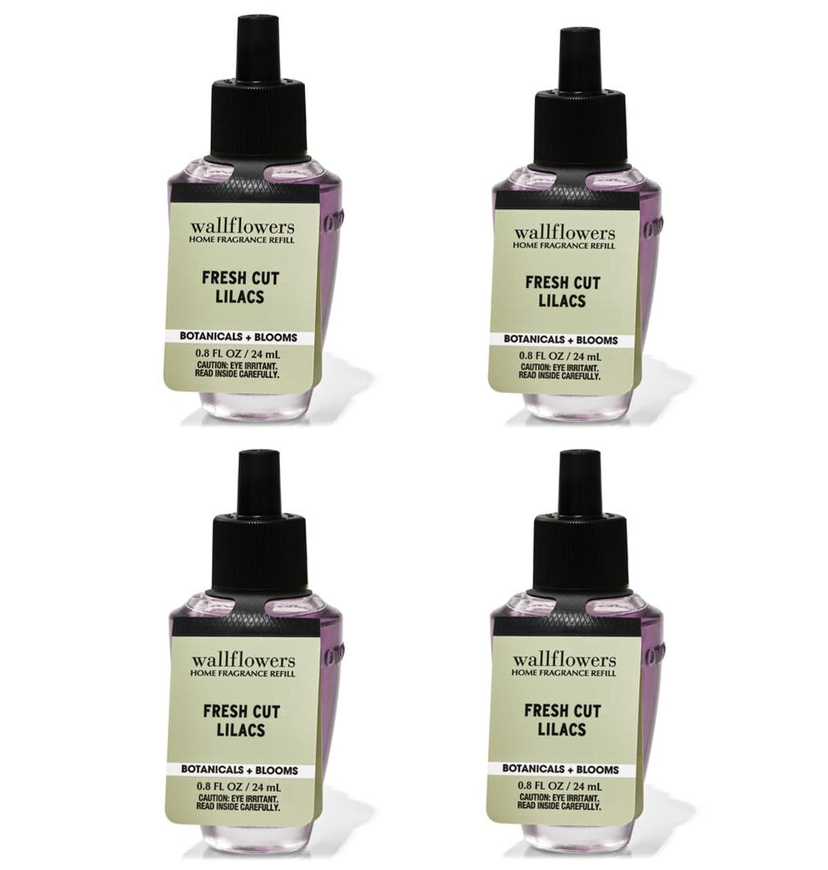 Bath and Body Works Wallflowers refill in Fresh Cut Lilacs fragrance provides ambient home scent.