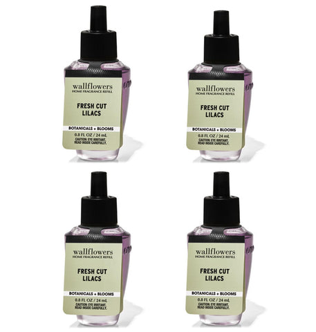 Bath and Body Works Wallflowers refill in Fresh Cut Lilacs fragrance provides ambient home scent.