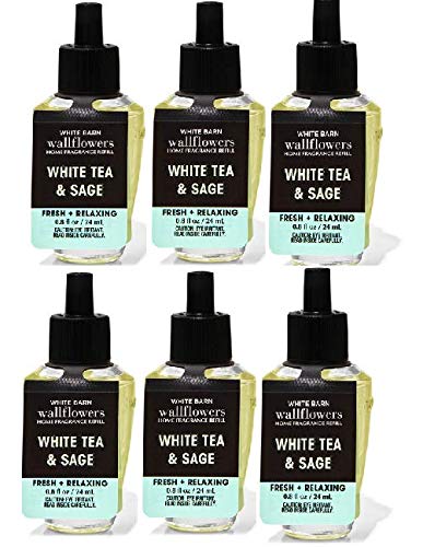 Bath & Body Works Wallflowers White Tea & Sage 6-pack refill for continuous room fragrance
