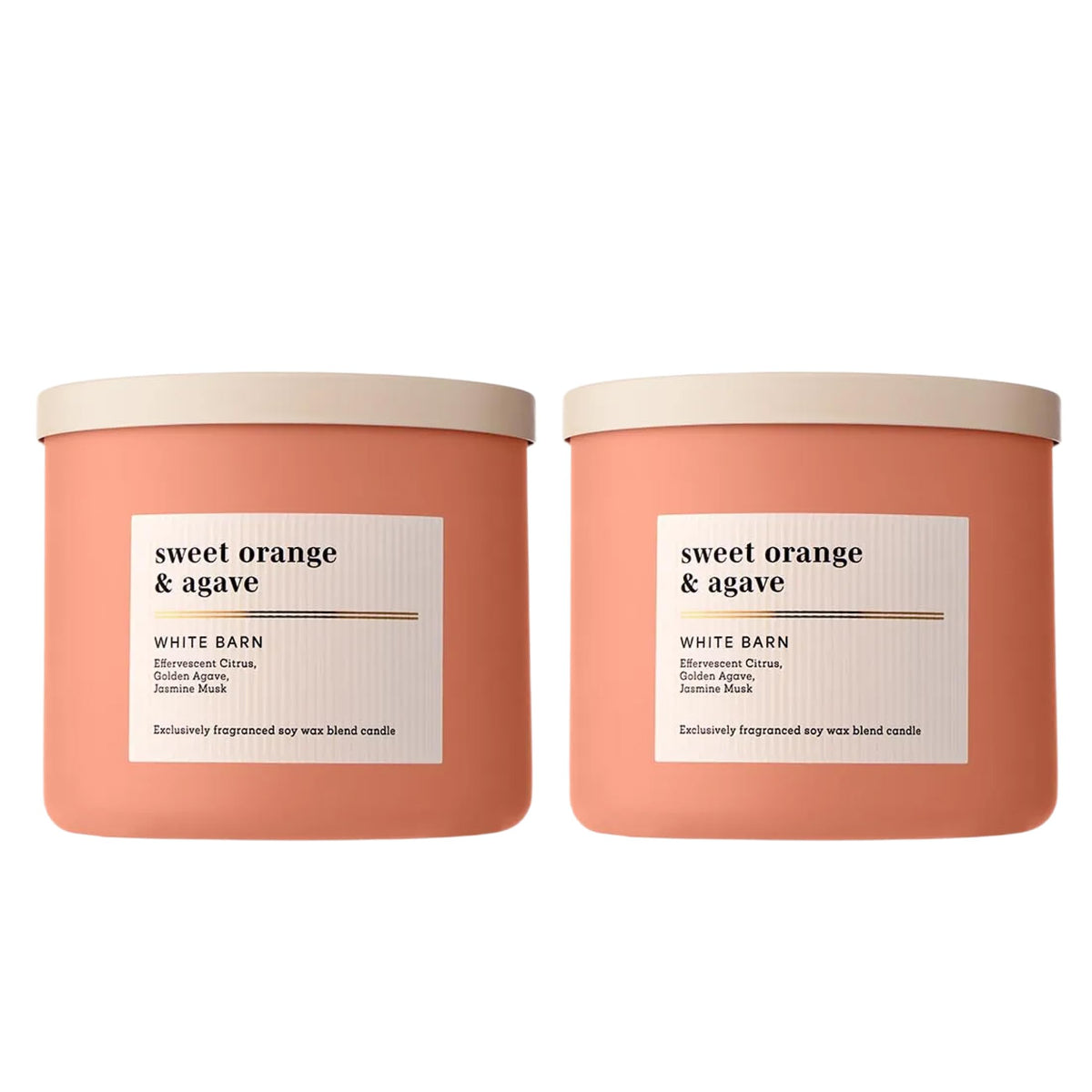Bath & Body Works 3-Wick Candle in Sweet Orange & Agave, jar closeup for premium presentation.