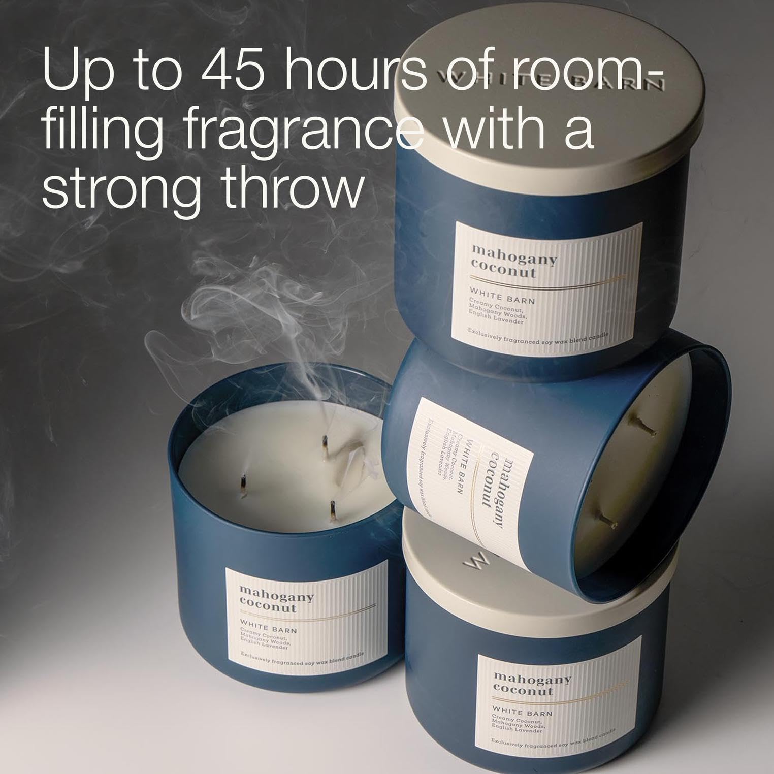Bath & Body Works Mahogany Coconut candle set for long-lasting room fragrance.
