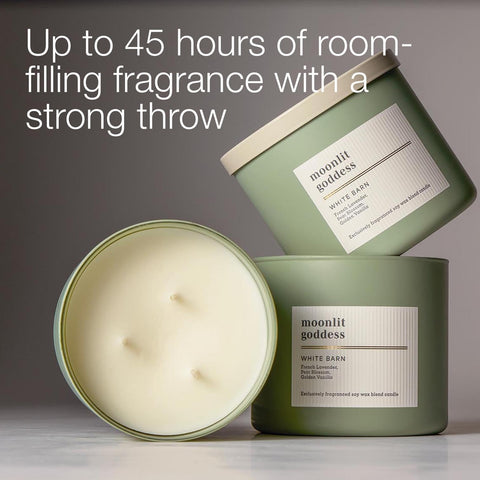 Moonlit Goddess fragrance notes: lavender, pear blossom, vanilla for a delicate floral balance.