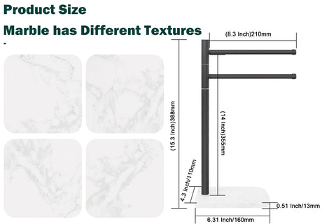 BathAce F-shape swivel bars enable flexible towel placement