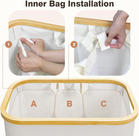 Bathola bamboo frame and rounded handles for sturdy, easy transport