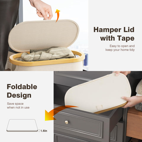 Bathola slim hamper organizes clothes, towels, and toys with neat storage.