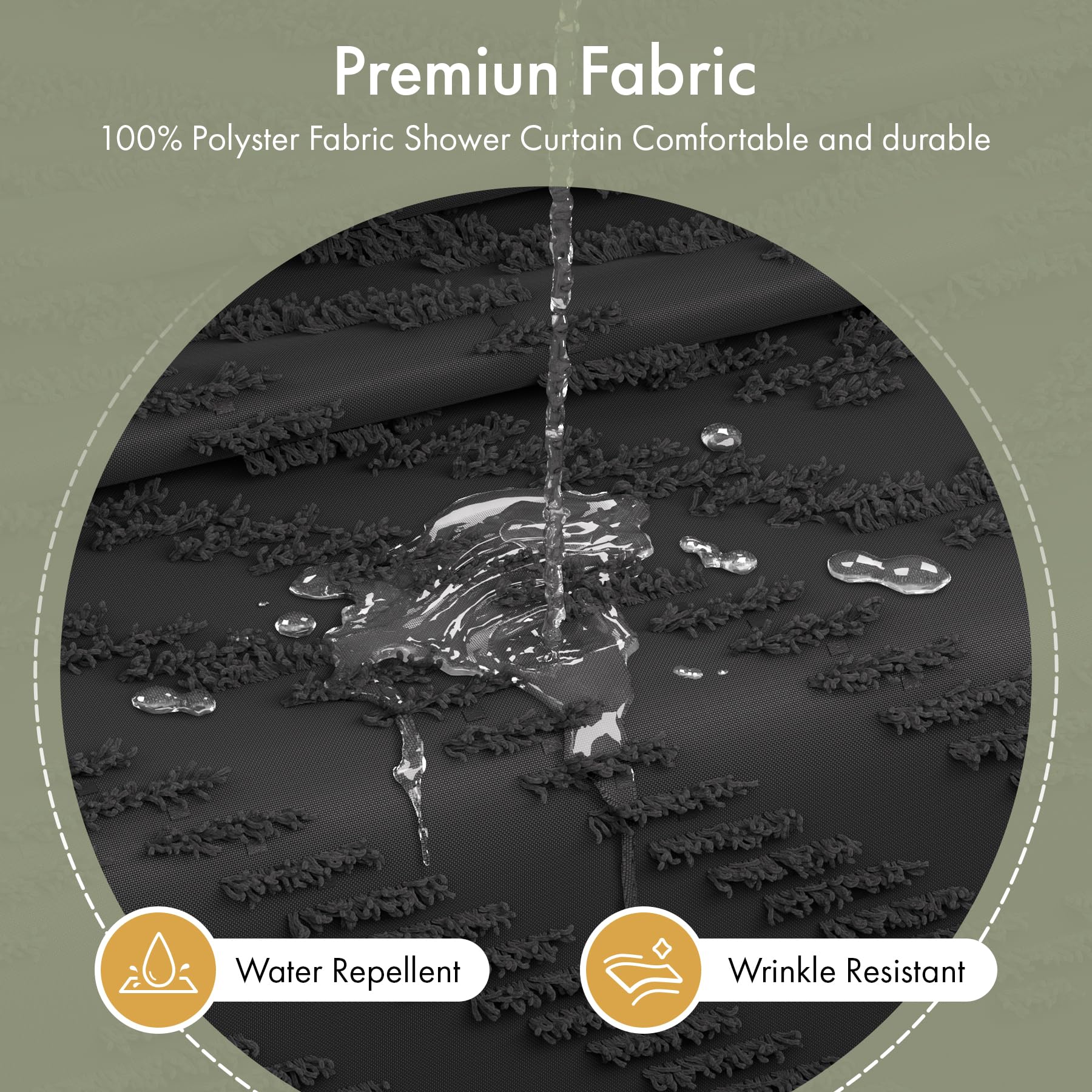 Bathway standard 72x74 curtain fits most showers.
