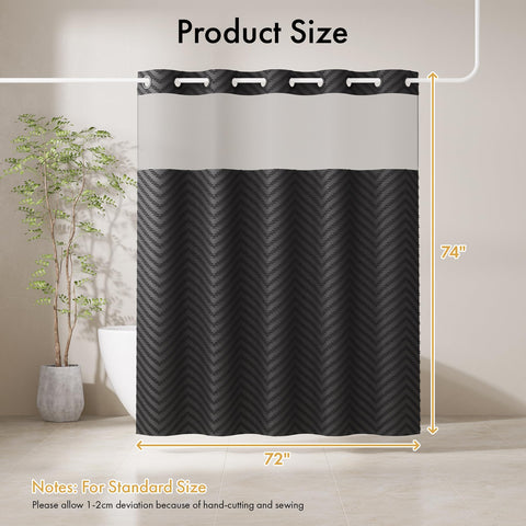 Bathway machine washable curtain for simple maintenance.