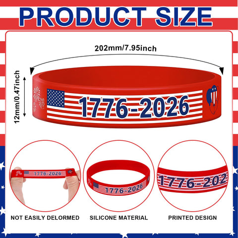 Batiyeer 4th of July wristbands show red, white, blue colors for festive outfits.