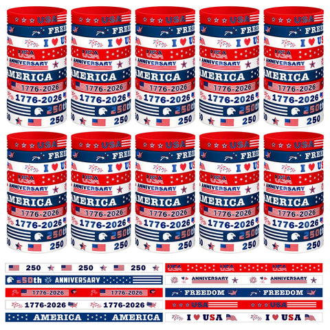 Batiyeer independence day wristbands in a 100-pack for parade celebrations.