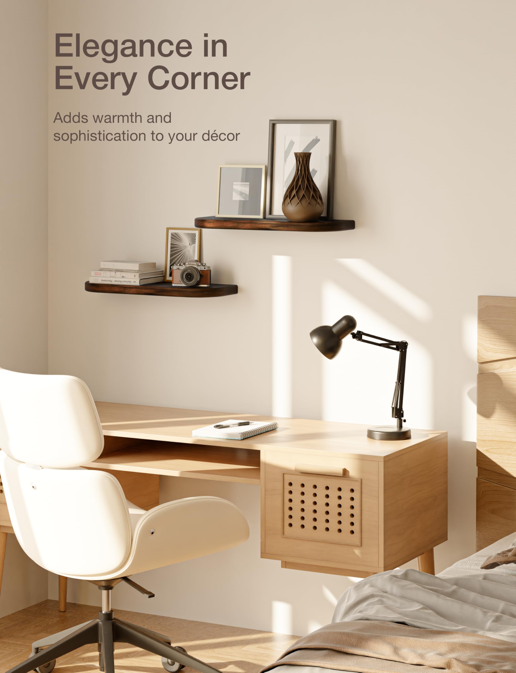 BATODA floating shelf supports up to 100 lbs for heavy items.