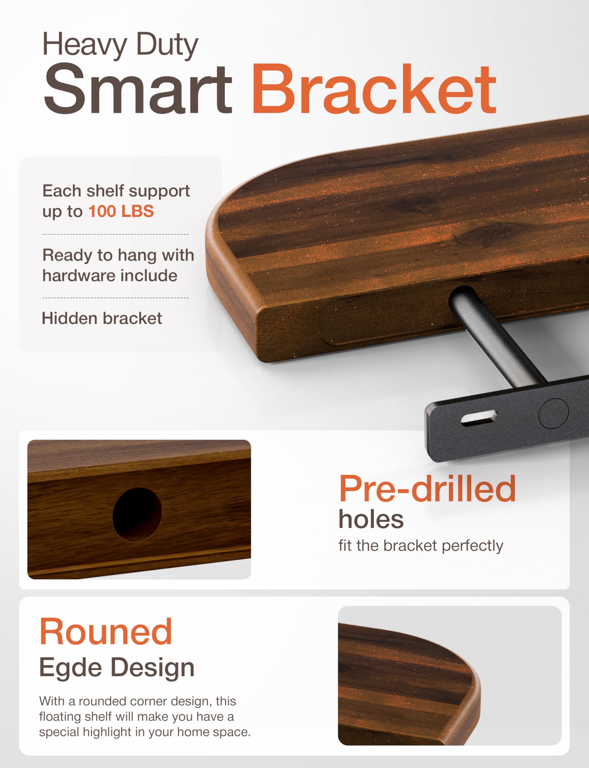 BATODA wall brackets in electrostatic finish provide sturdy, seamless mounting.