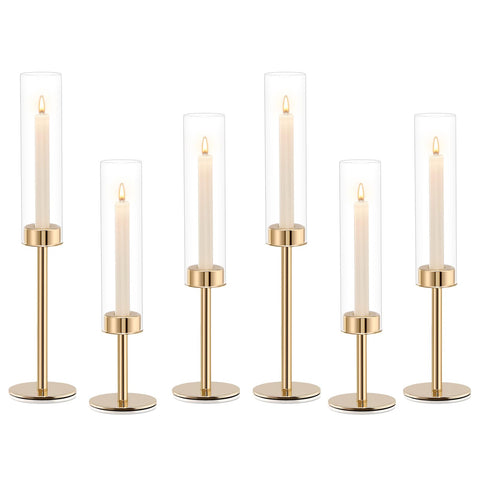 Batoslee gold hurricane candle holder dramatic cluster setup for events