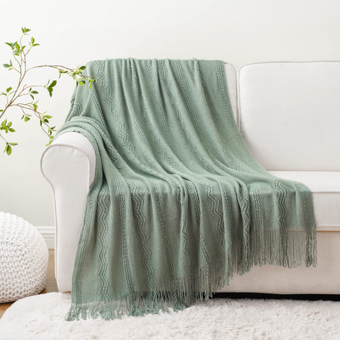 Battilo Home fringe-detail throw showcases versatile border for stylish sofas.