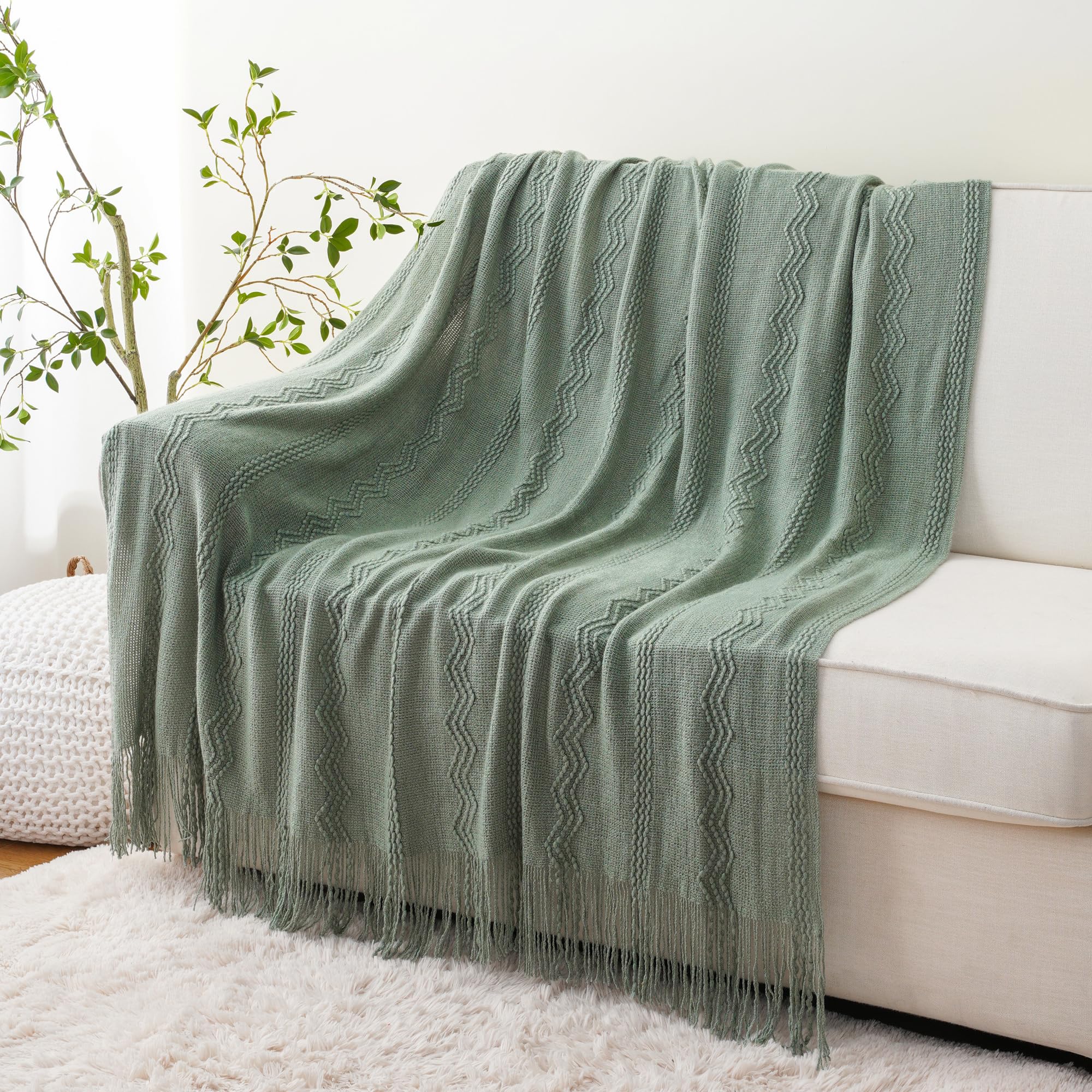 Battilo Home sage green decor draped elegantly to elevate living room ambiance.