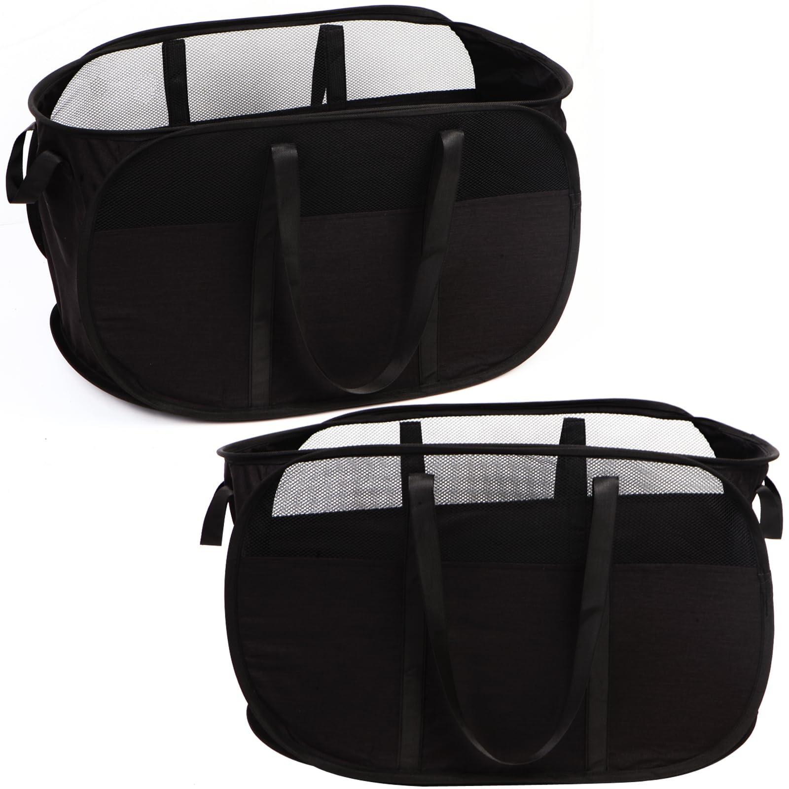 BATTOO 2pcs collapsible laundry baskets open for easy sorting and transport