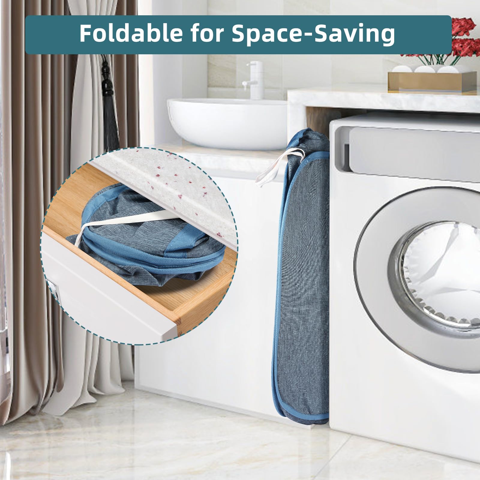 BATTOO durable fabric laundry basket with reinforced bottom resists wear.