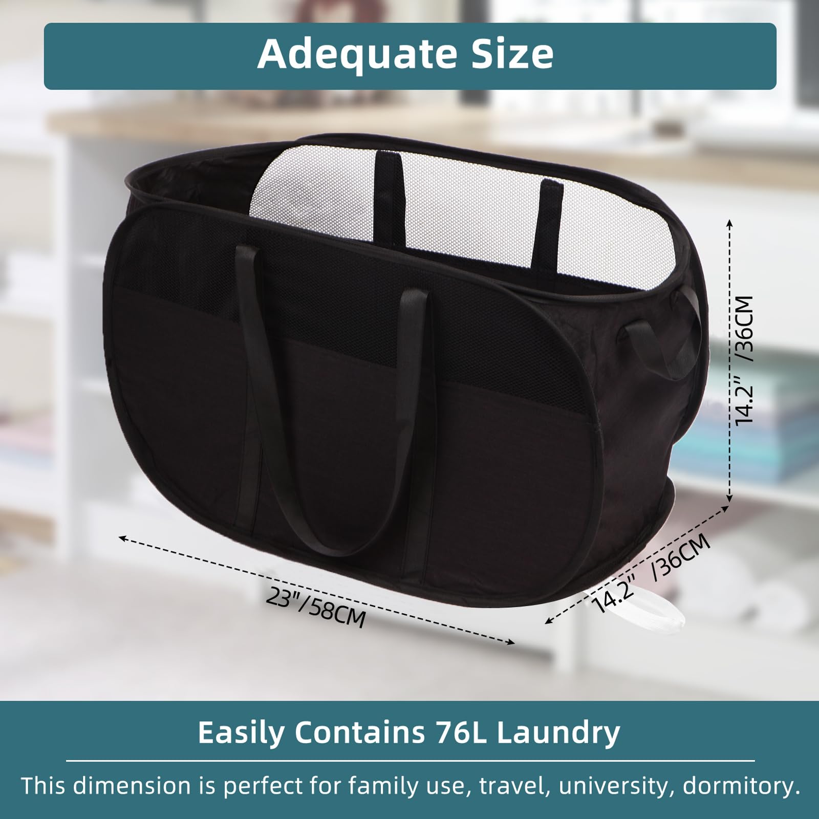 BATTOO large capacity laundry basket 24x14 inches for big loads