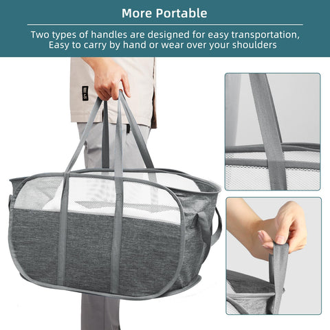 BATTOO laundry basket gray in a dorm room scene