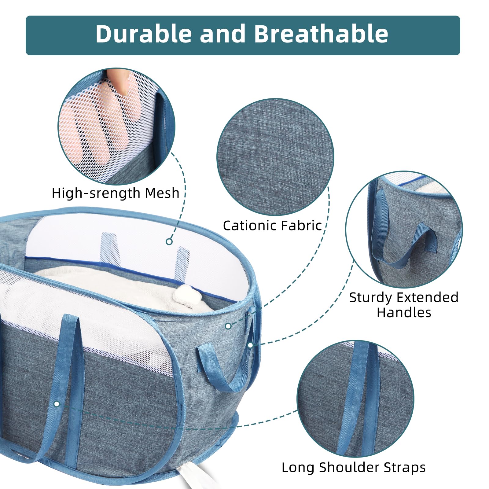 BATTOO laundry basket sturdy handles for easy carrying up stairs.