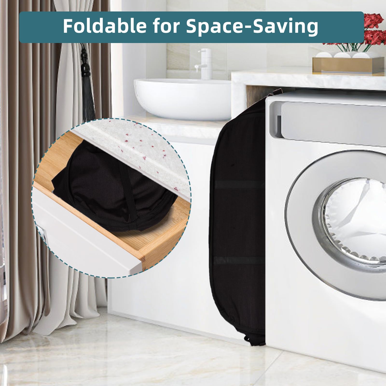 BATTOO laundry hamper folded flat for compact storage and travel