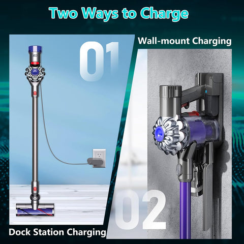 BATTOOL battery installed inside a Dyson V6 for extended cleaning sessions