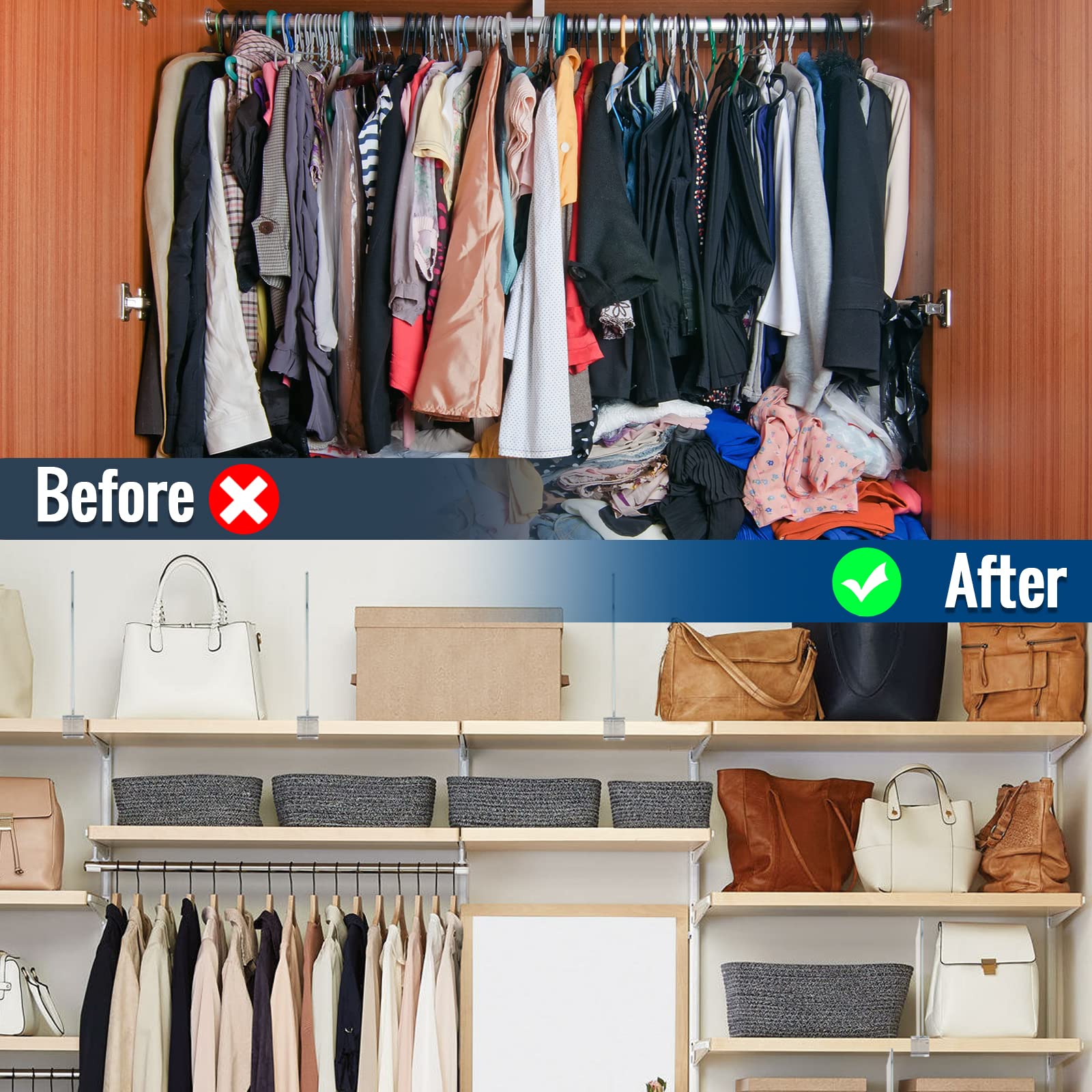 BAUMFEUER clear shelf divider wardrobe with easy item access