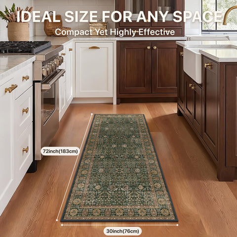 Bavni hallway and bedroom multi-color rug complements decor