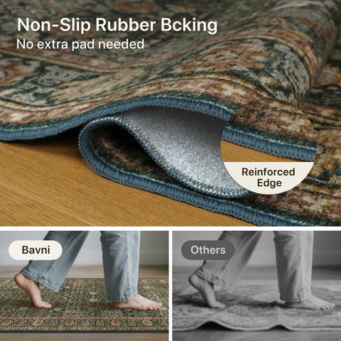 Bavni machine-washable rug for easy cleaning in cold water