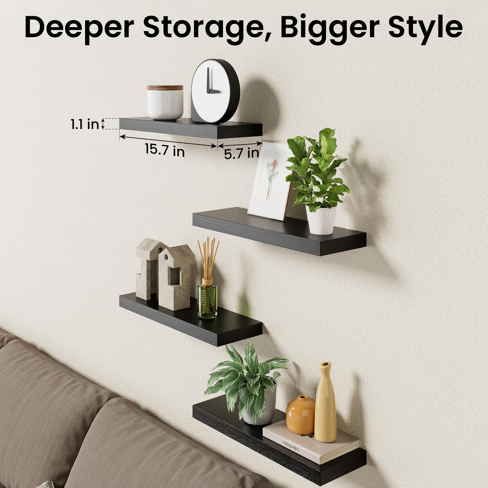 Bayka four-pack shelves maximize storage and display versatility.
