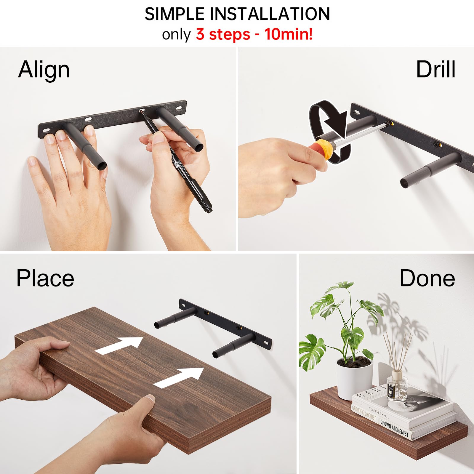 BAYKA bedroom shelf on wall for organization and decor