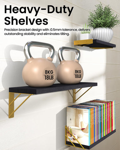 BAYKA corner shelves mounted in bathroom for compact bathroom storage.