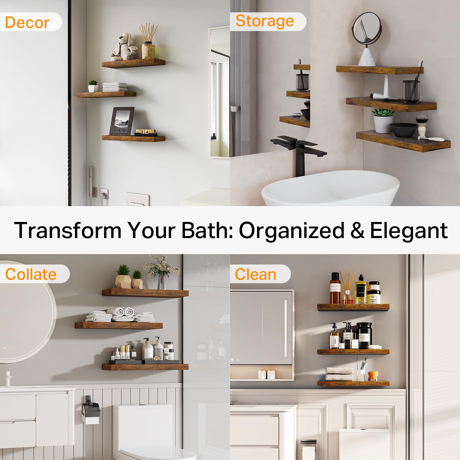 Bayka engineered wood shelves with reinforced brackets for reliability