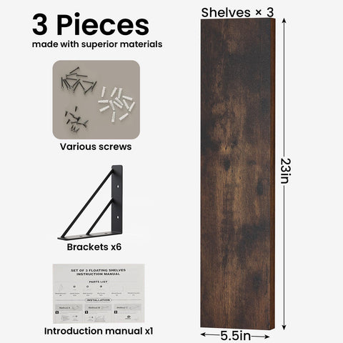 Bayka floating shelf display keepsakes in a living room setting.