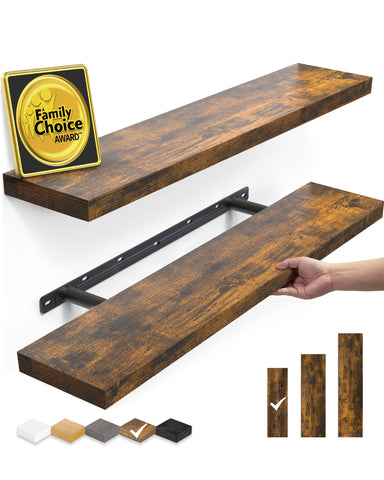 BAYKA floating shelves set2 with 22-5 inch depth for wall storage.