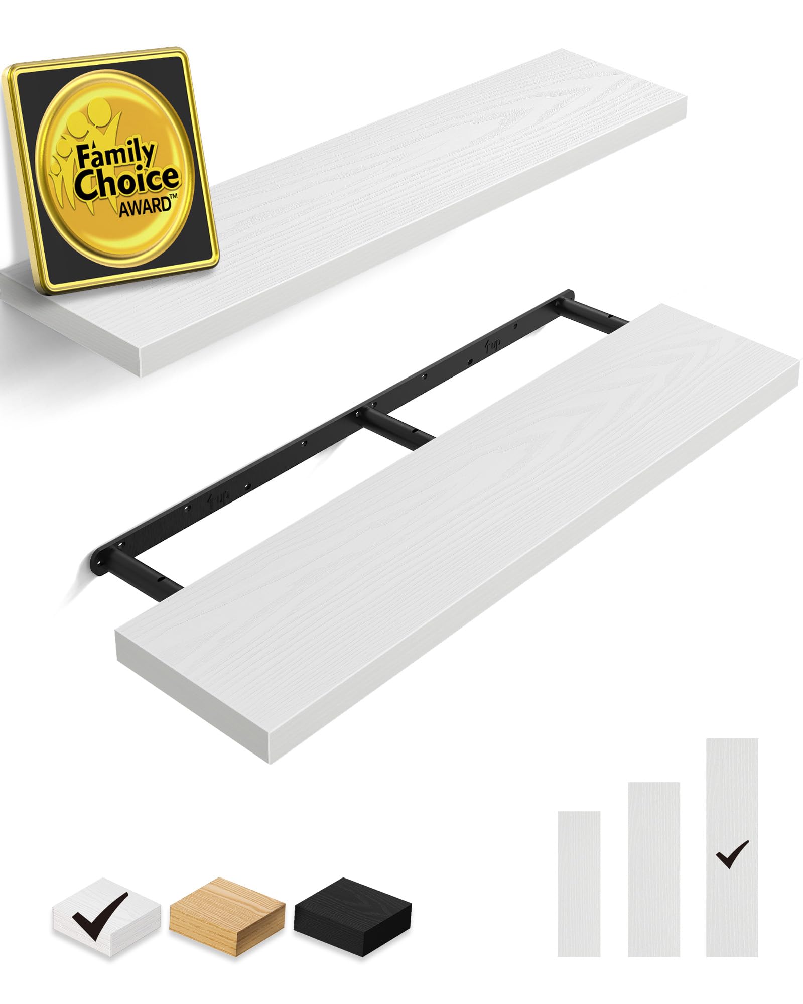 BAYKA floating shelves on wall showcase modern rustic design for living spaces.